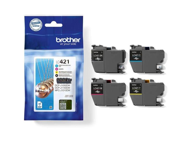 Оригиална касета за мастило Brother MFC-J1010DW / DCP-J1050DW Жълт (4 броя) NaN –  BB Касети с мастило