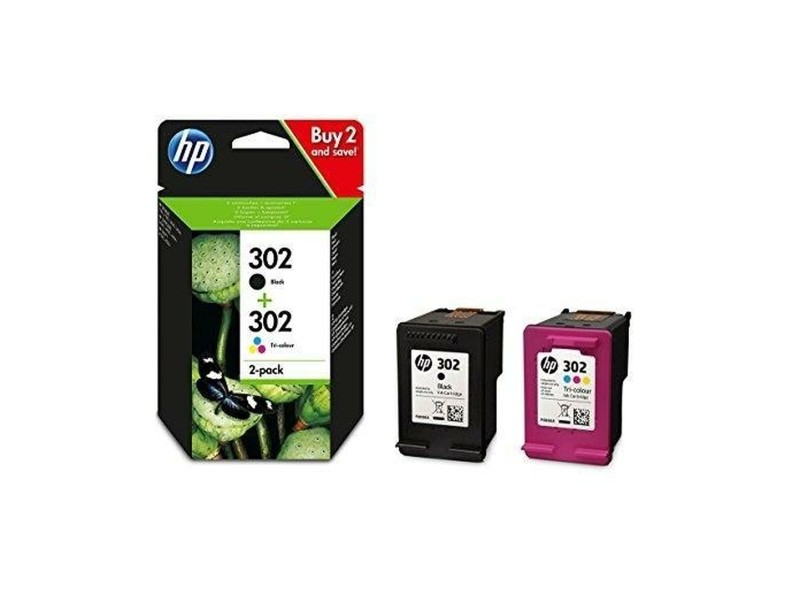 Оригиална касета за мастило HP Officejet 3830 - Nº 302 (F6U66AE + F6U65AE) Жълт (24 броя) NaN –  BB Касети с мастило