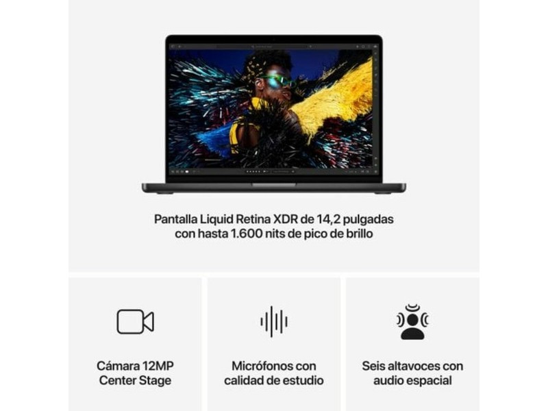 Лаптоп Apple MW2U3Y/A 14,2 M2 M4 24 GB RAM 512 GB SSD Испанска Qwerty NaN –  BB Лаптопи