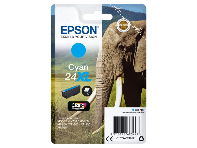 Оригиална касета за мастило Epson CLARIA PHOTO HD INK EXPRESSION PHOTO XP-950 - 24XL Синьо-зелен (10 броя) NaN –  BB Касети с мастило