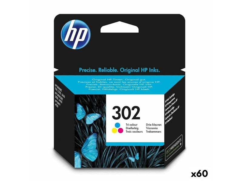 Оригиална касета за мастило HP Officejet 3830 All-in-One Nº 302 Трицветен (60 броя) NaN –  BB Касети с мастило