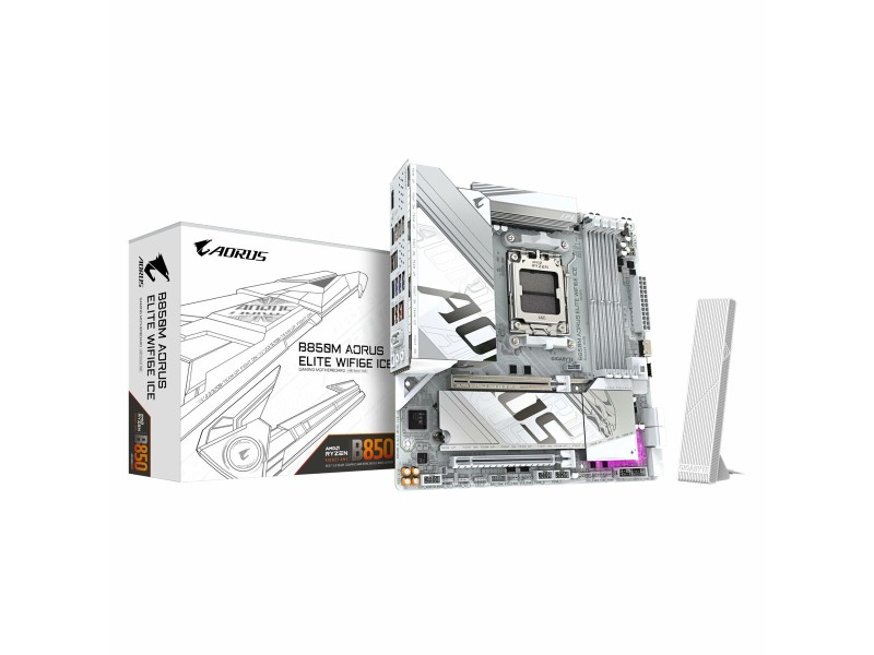Дънна платка Gigabyte B850M AORUS ELITE WIFI6E ICE AMD AMD AM5 NaN –  BB Дънни платки