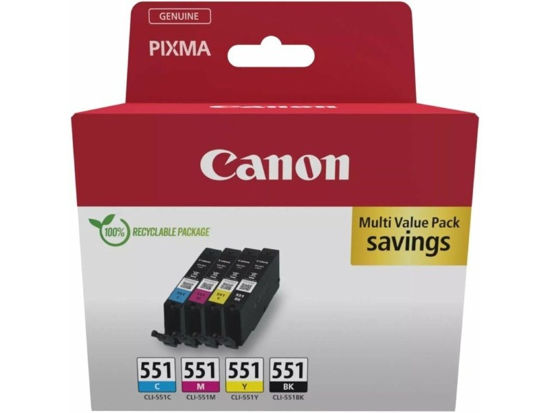 Оригиална касета за мастило Canon 6509B015 Многоцветен (4 броя) NaN –  BB Касети с мастило