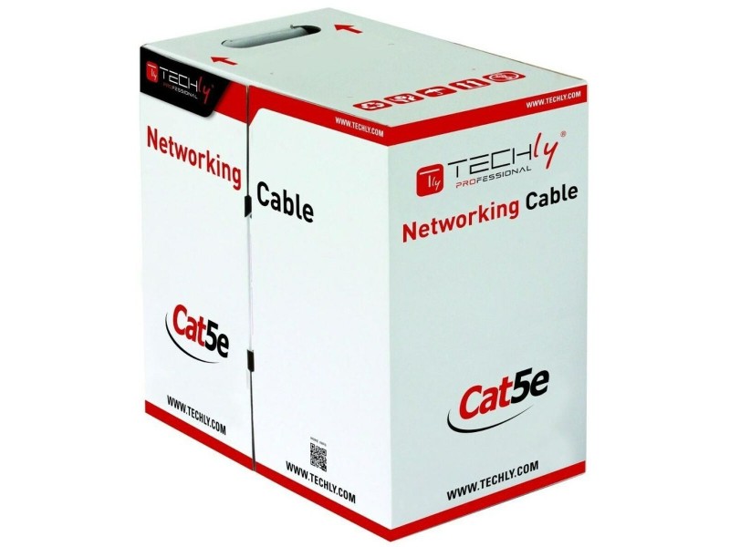 UTP категория 5 твърд мрежови кабел Techly 025640 Сив 305 m NaN –  BB Ethernet кабели