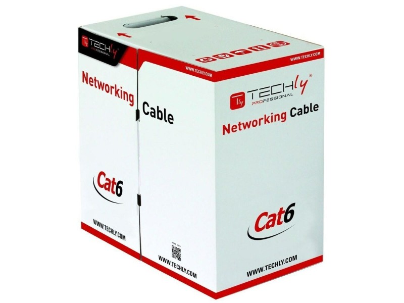 UTP категория 6 твърд мрежови кабел Techly ITP9-FLU-0305 Сив 305 m NaN –  BB Ethernet кабели