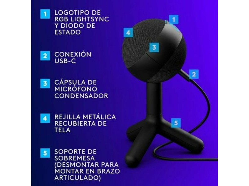 Микрофон Logitech 988-000551 Черен NaN –  BB Микрофони