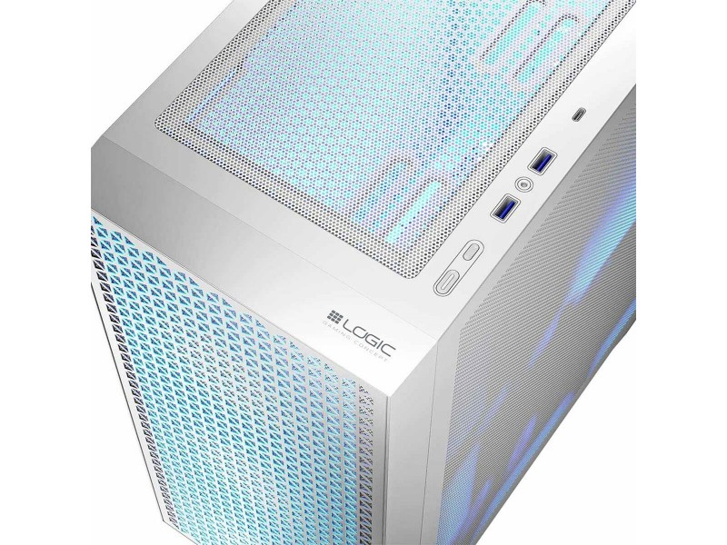 ATX полу-висока кутия Logic AT-DART-PRO-ARGB-20 Бял NaN –  BB Калъфи за настолни компютри