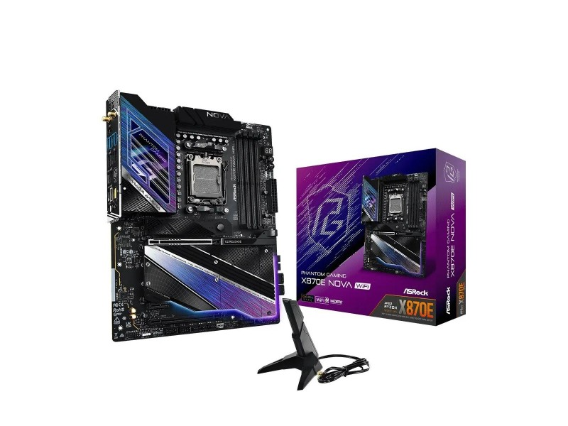 Дънна платка ASRock X870E Nova WiFi Intel Wi-Fi 6 AMD AM5 AMD X870 (AMD AM5) NaN –  BB Дънни платки