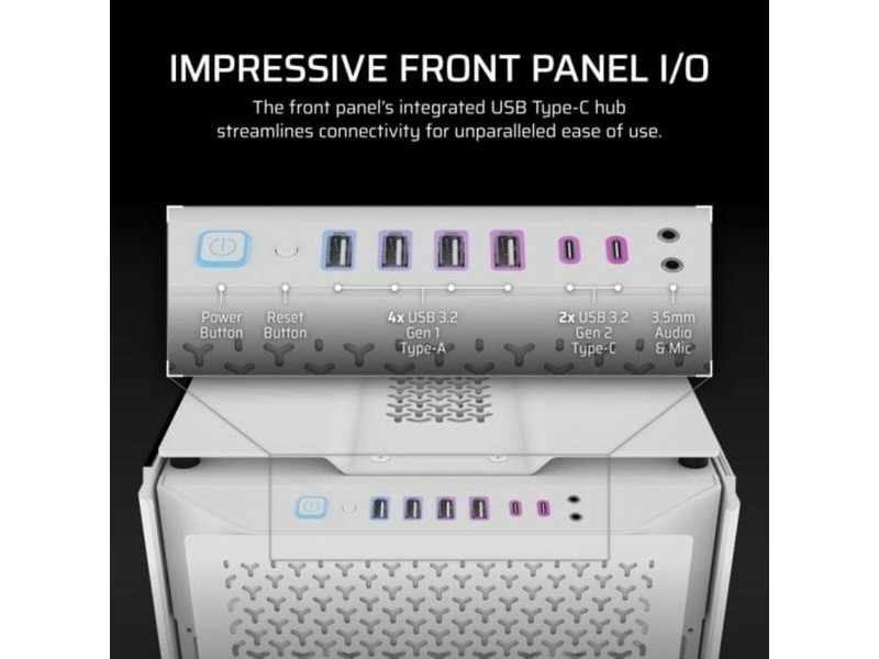 ATX полу-висока кутия Corsair CC-9011274-WW Бял NaN –  BB Калъфи за настолни компютри