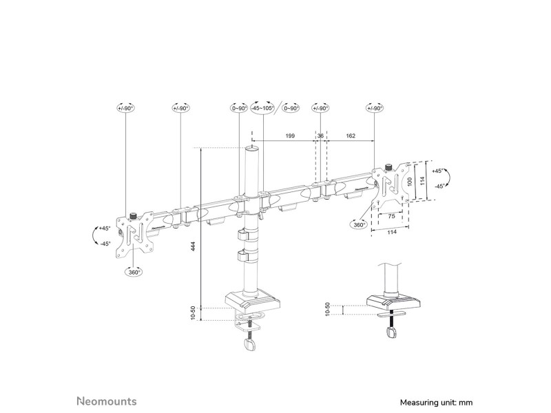 Поставка за монитор Neomounts DS60-600BL2 10 32 NaN –  BB Стойки и подпори