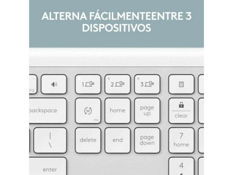 Клавиатура с мишка Logitech 920-012596 Бял испански QWERTY NaN –  BB Пакети клавиатура и мишка