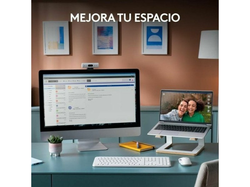 Клавиатура с мишка Logitech 920-012596 Бял испански QWERTY NaN –  BB Пакети клавиатура и мишка
