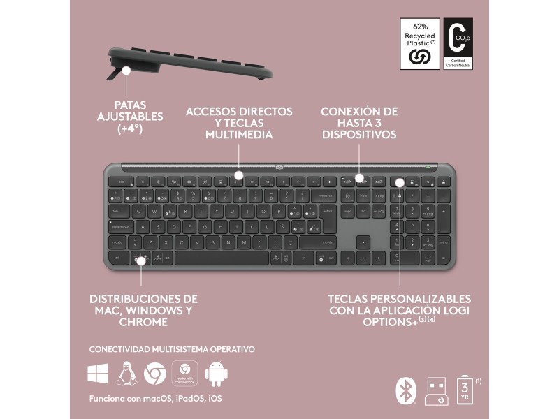 Безжична клавиатура Logitech 920-012455 Графит QWERTY NaN –  BB Клавиатури