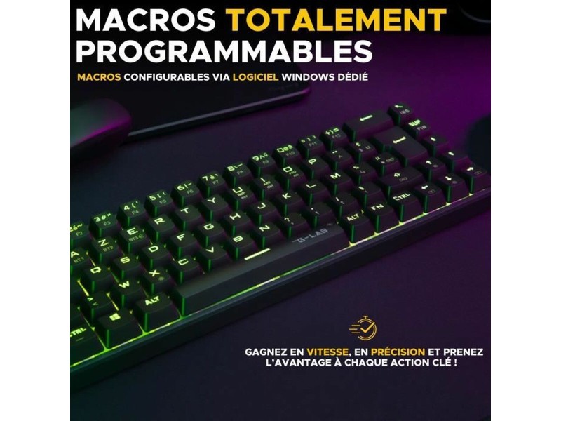 Клавиатура The G-Lab KEYZ TITAN Черен Azerty френски NaN –  BB Клавиатури