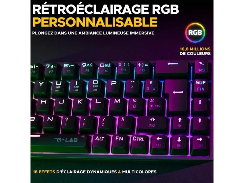 Клавиатура The G-Lab KEYZ TITAN Черен Azerty френски NaN –  BB Клавиатури