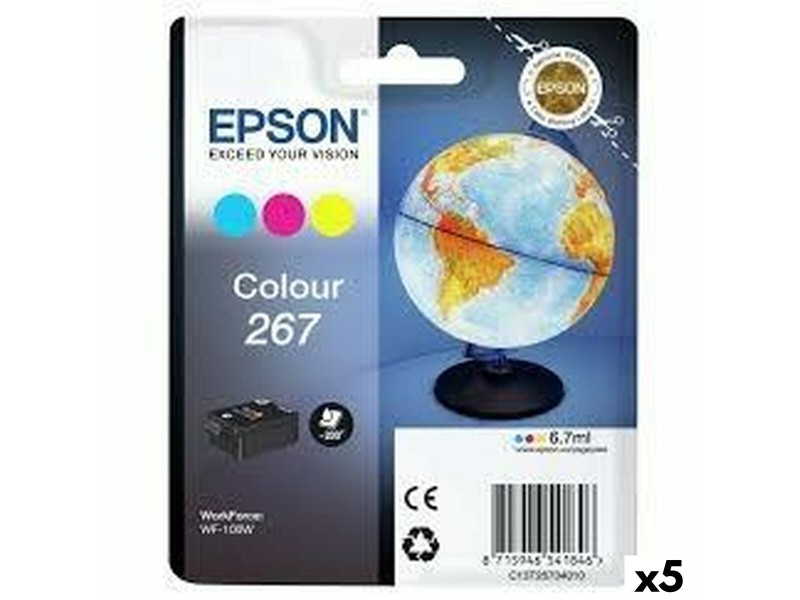 Оригиална касета за мастило Epson WF-100W 267 INK CARTRIDGE Трицветен (5 броя) NaN –  BB Касети с мастило
