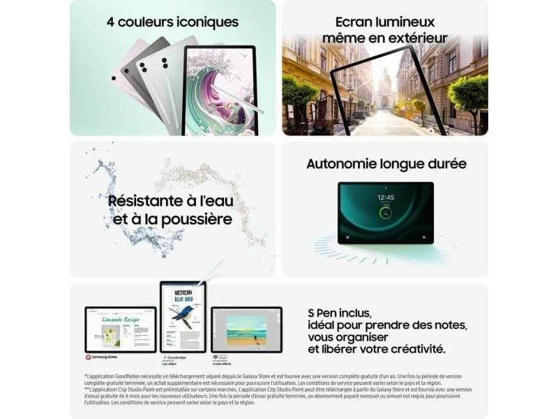 Таблет Samsung Galaxy Tab S9 FE+ 8 GB RAM 128 GB Люляк NaN –  BB Таблети