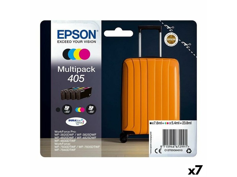 Оригиална касета за мастило Epson Nº 405 Черен/Циан/Магента/Жълт (7 броя) NaN –  BB Касети с мастило