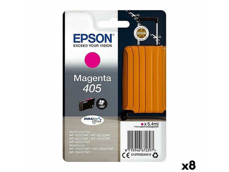 Оригиална касета за мастило Epson Nº 405 Пурпурен цвят (8 броя) NaN –  BB Касети с мастило