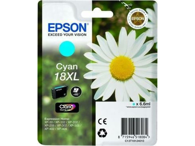 Оригиална касета за мастило Epson Nº18XL Синьо-зелен (10 броя) (1 броя) NaN –  BB Касети с мастило