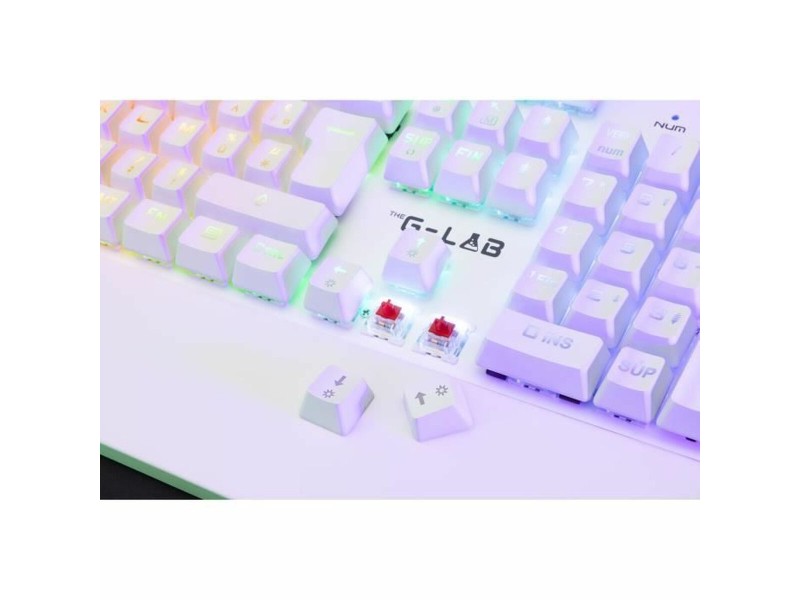 Механична клавиатура The G-Lab KEYZ RUBIDIUM Бял Azerty френски NaN –  BB Клавиатури