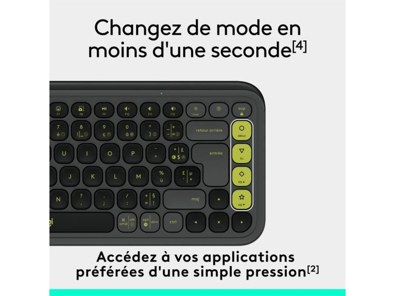 Безжична клавиатура Logitech Pop Icon Keys Тъмно сив AZERTY NaN –  BB Клавиатури