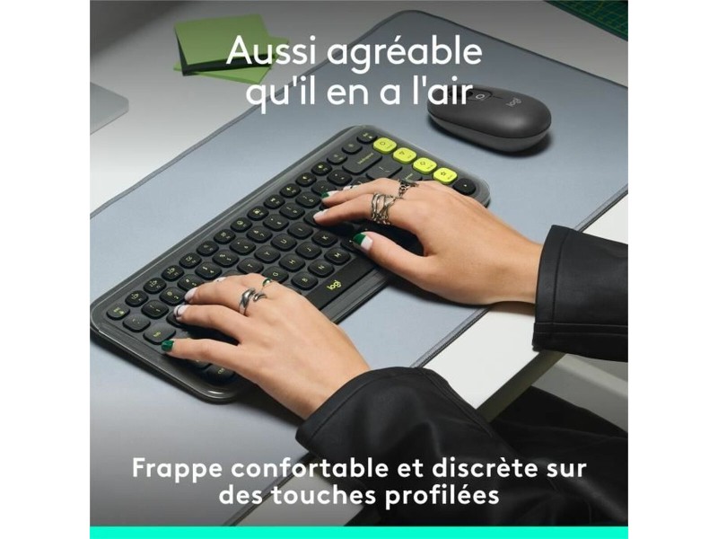 Безжична клавиатура Logitech Pop Icon Keys Тъмно сив AZERTY NaN –  BB Клавиатури