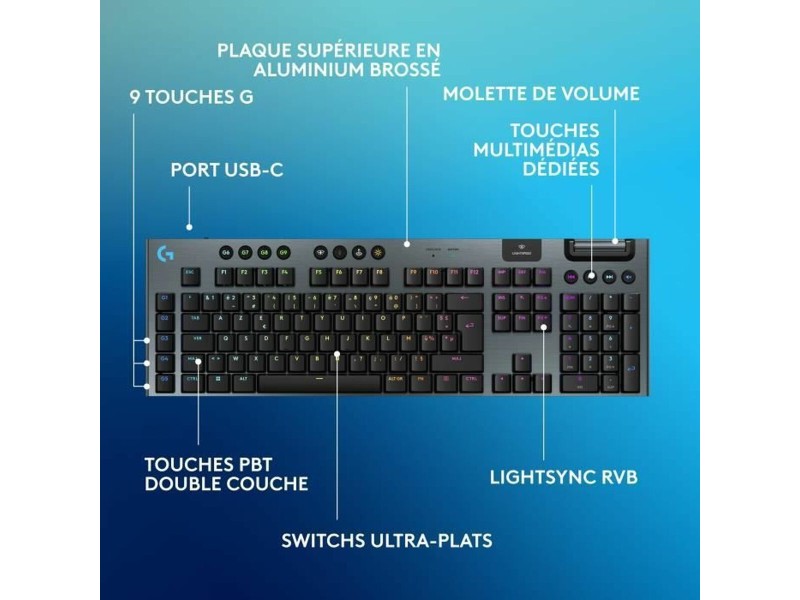 Безжична клавиатура Logitech G915 TKL X Черен AZERTY NaN –  BB Клавиатури