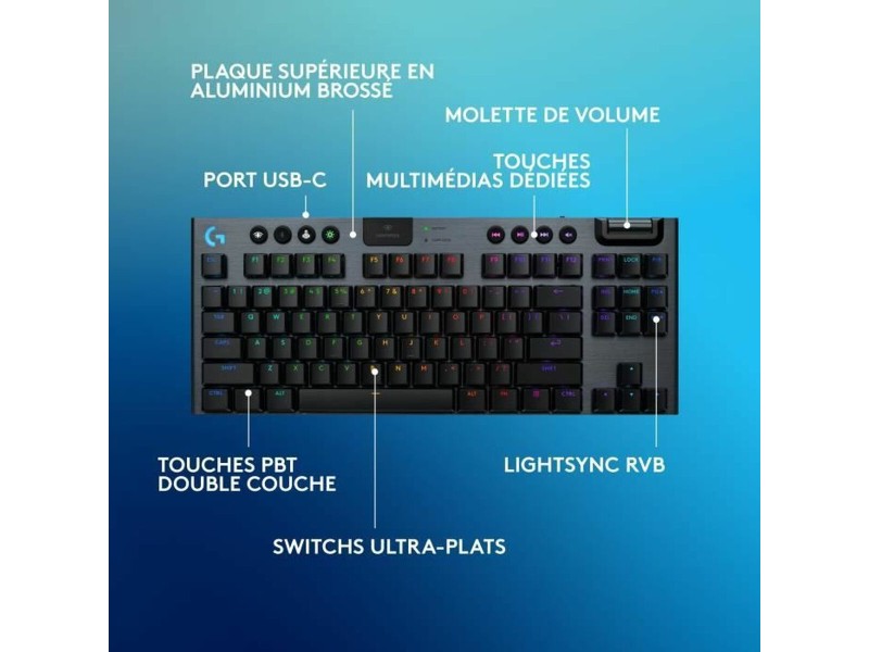 Безжична клавиатура Logitech G915 TKL X Черен AZERTY NaN –  BB Клавиатури