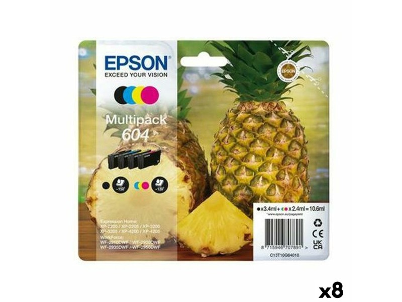 Оригиална касета за мастило Epson XP-2200 WF-2910DWF Черен/Циан/Магента/Жълт (8 броя) NaN –  BB Касети с мастило