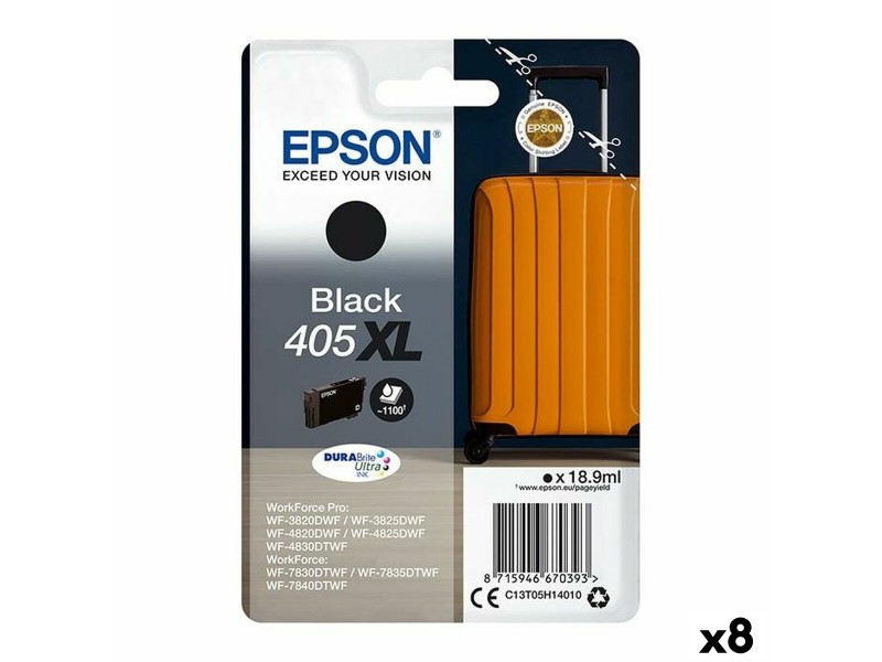 Оригиална касета за мастило Epson WF-3820DWF, 3825DWF, 4820DWF, 4825DWF, 4830DWF, WF-7830DTWF, 7835DTWF, 7840DTWF Черен (8 броя) NaN –  BB Касети с мастило