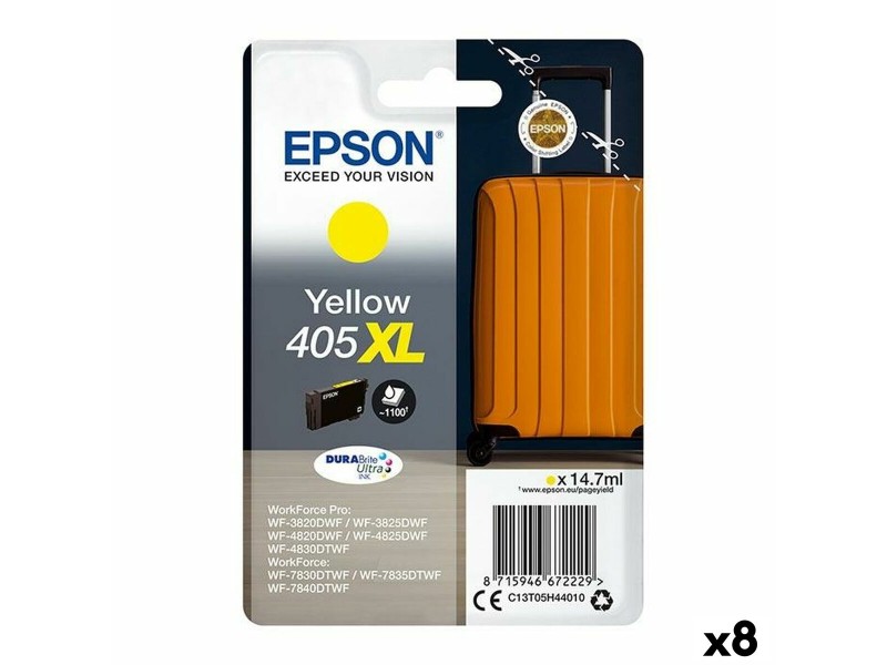 Оригиална касета за мастило Epson WF-3820DWF, 3825DWF, 4820DWF, 4825DWF, 4830DWF, WF-7830DTWF, 7835DTWF, 7840DTWF Жълт (8 броя) NaN –  BB Касети с мастило