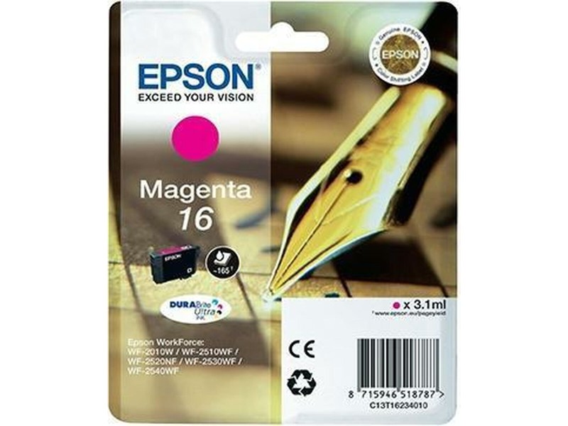 Оригиална касета за мастило Epson DURABRITE ULTRA INK - Nº 16 Пурпурен цвят (10 броя) NaN –  BB Касети с мастило
