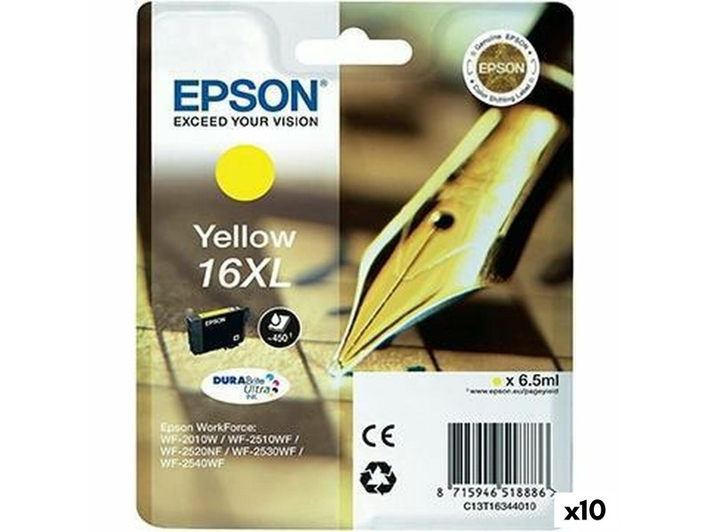 Оригиална касета за мастило Epson DURABRITE ULTRA INK - Nº16XL Жълт (10 броя) NaN –  BB Касети с мастило