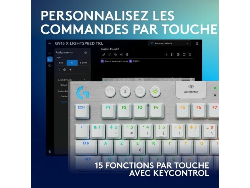 Клавиатура Logitech G915 X Бял френски AZERTY NaN –  BB Клавиатури