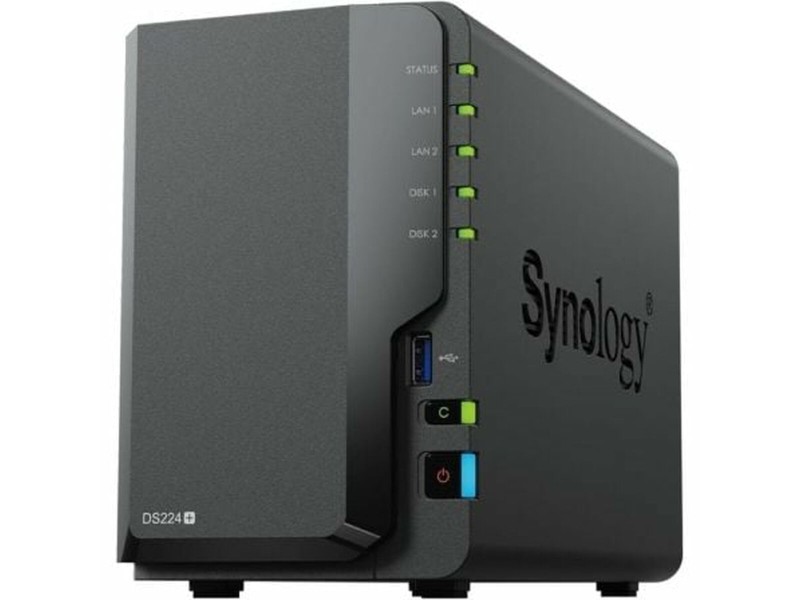 SATA 5.25 калъф за SATA 2.5 Synology DS224+ Черен Intel Celeron J4125 NaN –  BB Мрежово прикачено хранилище