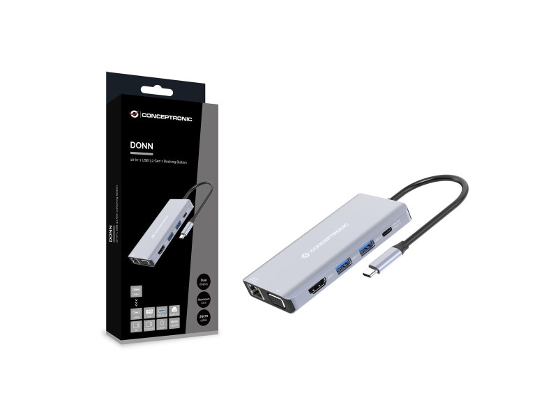 USB извод Conceptronic 110519307101 Сив Многоцветен 100 W NaN –  BB USB хъбове