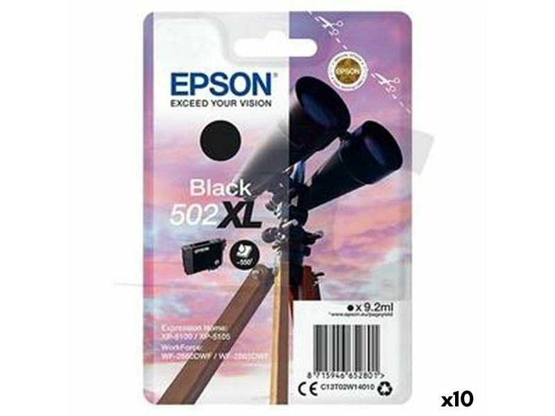 Оригиална касета за мастило Epson 502XL Черен (10 броя) NaN –  BB Касети с мастило