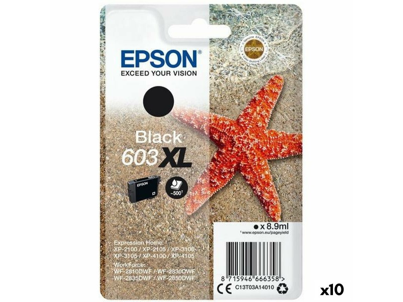 Оригиална касета за мастило Epson 603 XL Черен (10 броя) NaN –  BB Касети с мастило