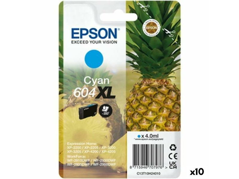 Оригиална касета за мастило Epson XP-2200 WF-2910DWF Синьо-зелен (10 броя) NaN –  BB Касети с мастило