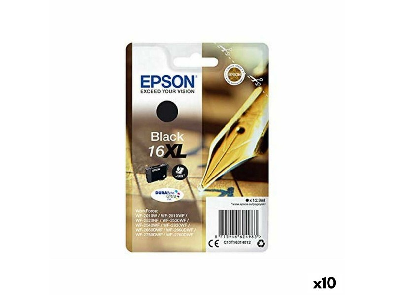 Оригиална касета за мастило Epson Nº16XL Черен (10 броя) NaN –  BB Касети с мастило
