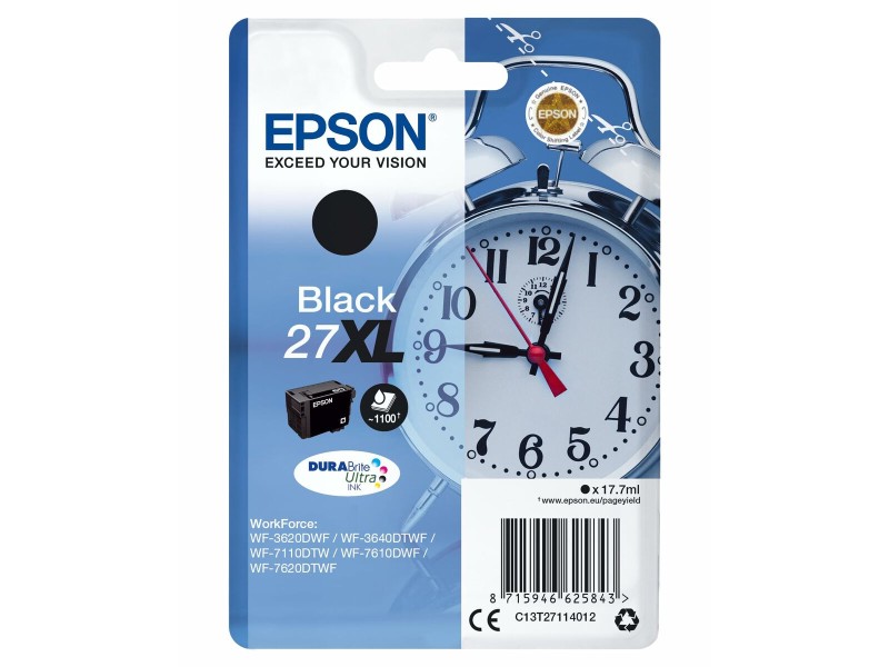 Оригиална касета за мастило Epson WF-3000 7000 - Nº27XL Черен (4 броя) NaN –  BB Касети с мастило