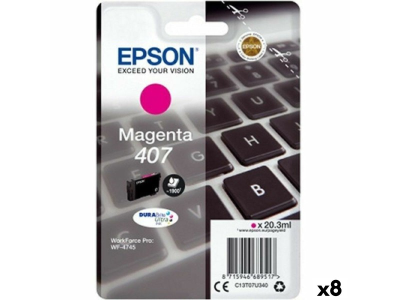 Оригиална касета за мастило Epson WorkForce Pro 4745 Series Пурпурен цвят (8 броя) NaN –  BB Касети с мастило