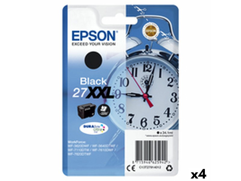 Оригиална касета за мастило Epson WF-3000 7000 - Nº27XXL Черен (4 броя) NaN –  BB Касети с мастило