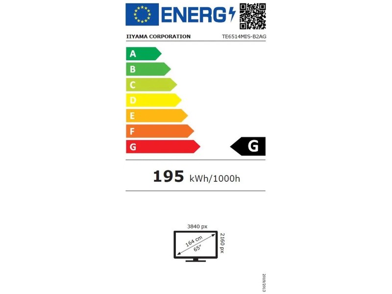 Монитор Videowall Iiyama PROLITE TE6514MIS-B2AG 65 4K Ultra HD NaN –  BB Монитори за видеостена