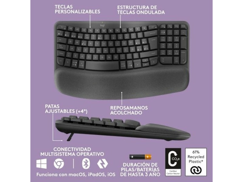 Клавиатура Logitech 920-012296 Графит испански QWERTY NaN –  BB Пакети клавиатура и мишка