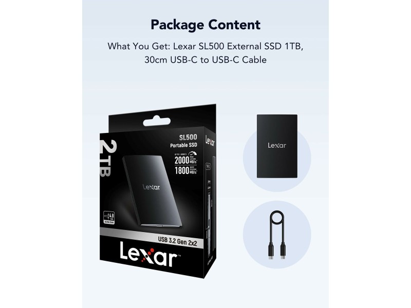 Външен харддиск Lexar LSL500X001T-RNBNG 1 TB SSD 2,5 NaN –  BB Външни солидни твърди дискове