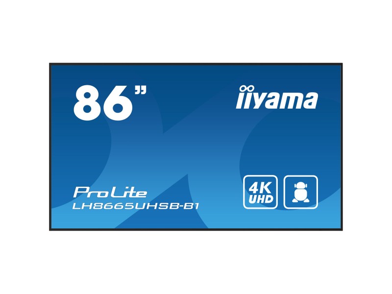 Монитор Videowall Iiyama ProLite LH8665UHSB-B1 86 4K Ultra HD 50 - 60 Hz 60 Hz NaN –  BB Монитори за видеостена