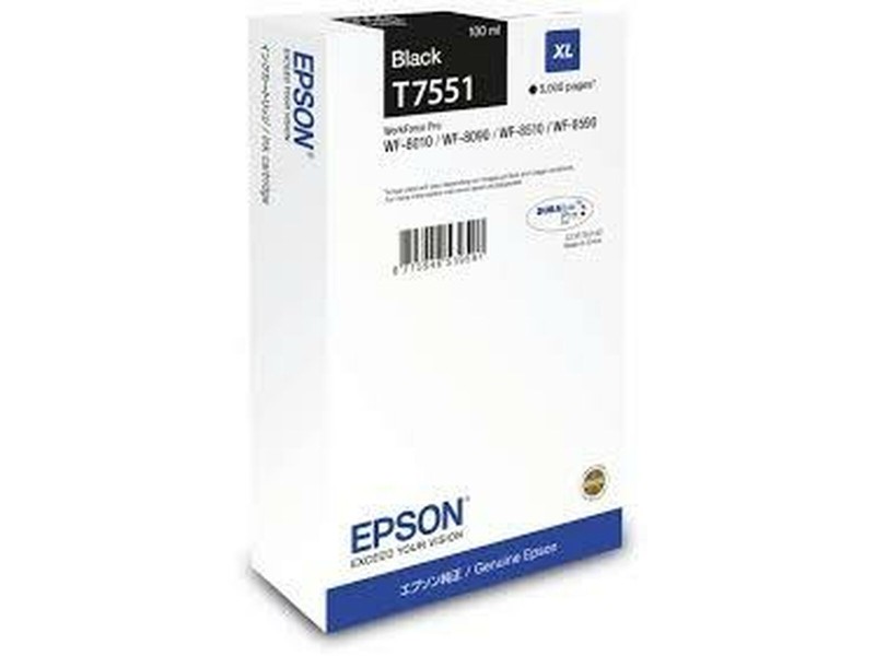 Оригиална касета за мастило Epson T7551 Черен NaN –  BB Касети с мастило