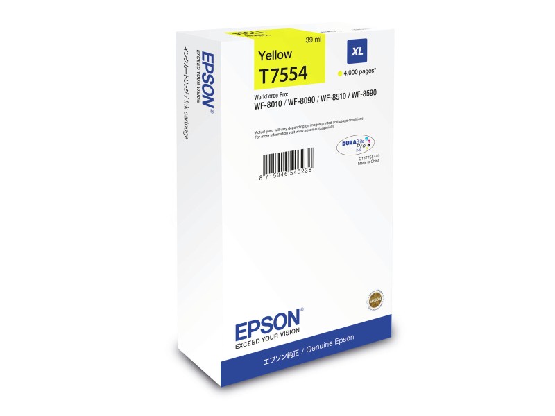 Оригиална касета за мастило Epson C13T755440 Жълт NaN –  BB Касети с мастило